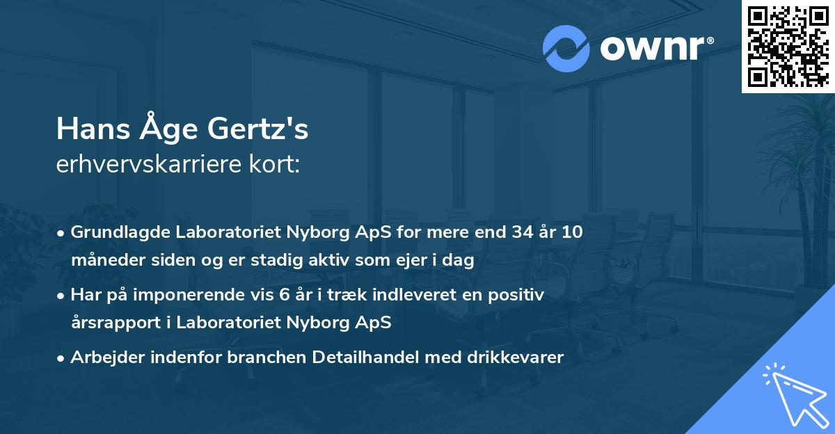 Hans Åge Gertz's erhvervskarriere kort