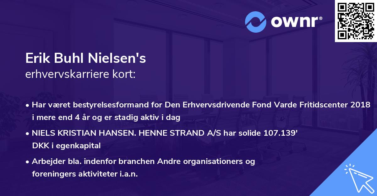 Erik Buhl Nielsen's erhvervskarriere kort