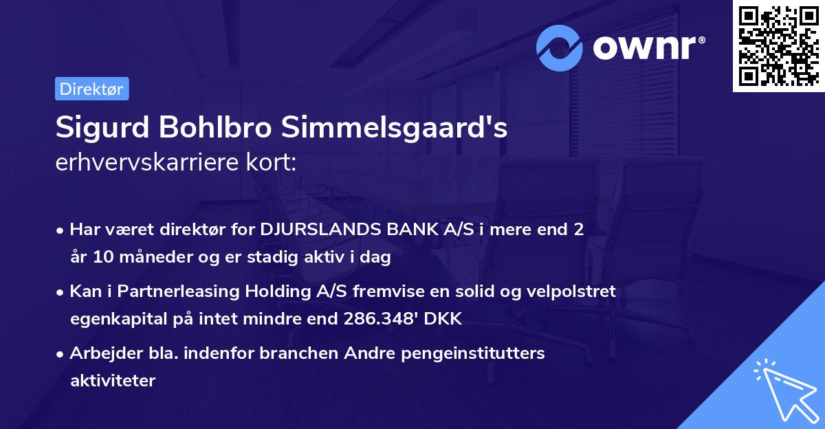 Sigurd Bohlbro Simmelsgaard's erhvervskarriere kort