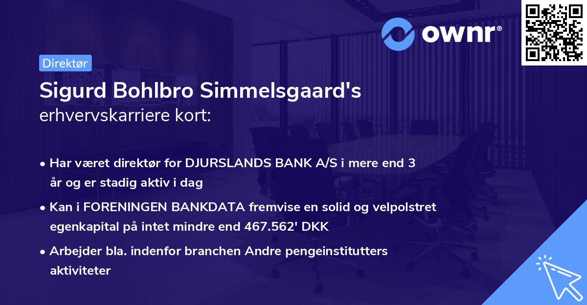 Sigurd Bohlbro Simmelsgaard's erhvervskarriere kort