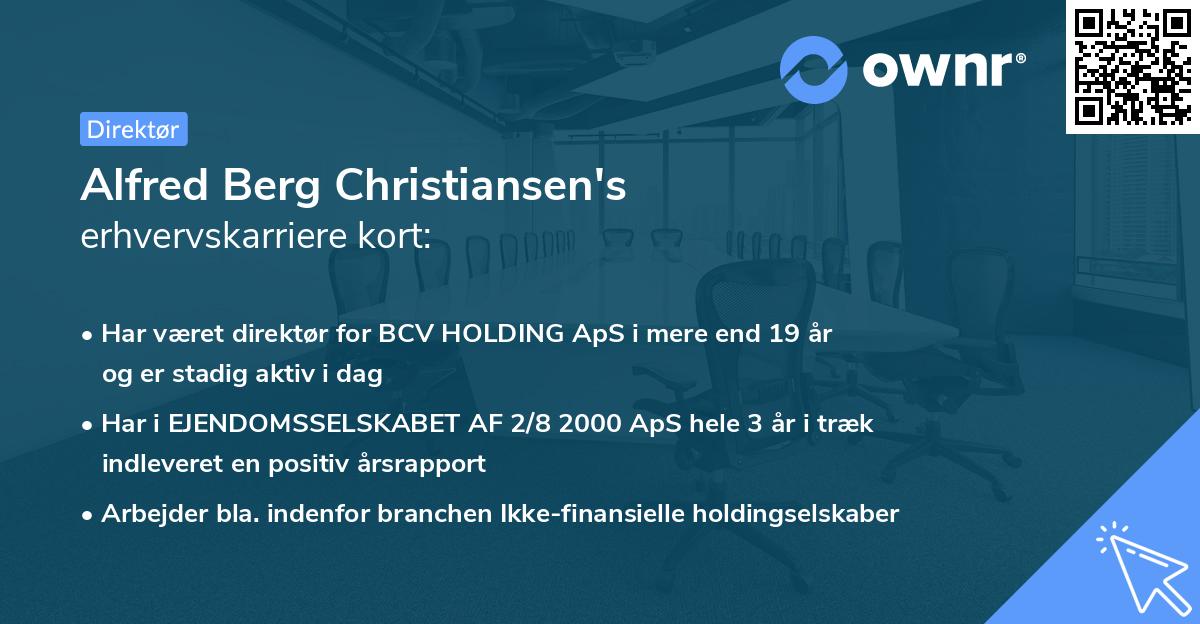 Alfred Berg Christiansen's erhvervskarriere kort
