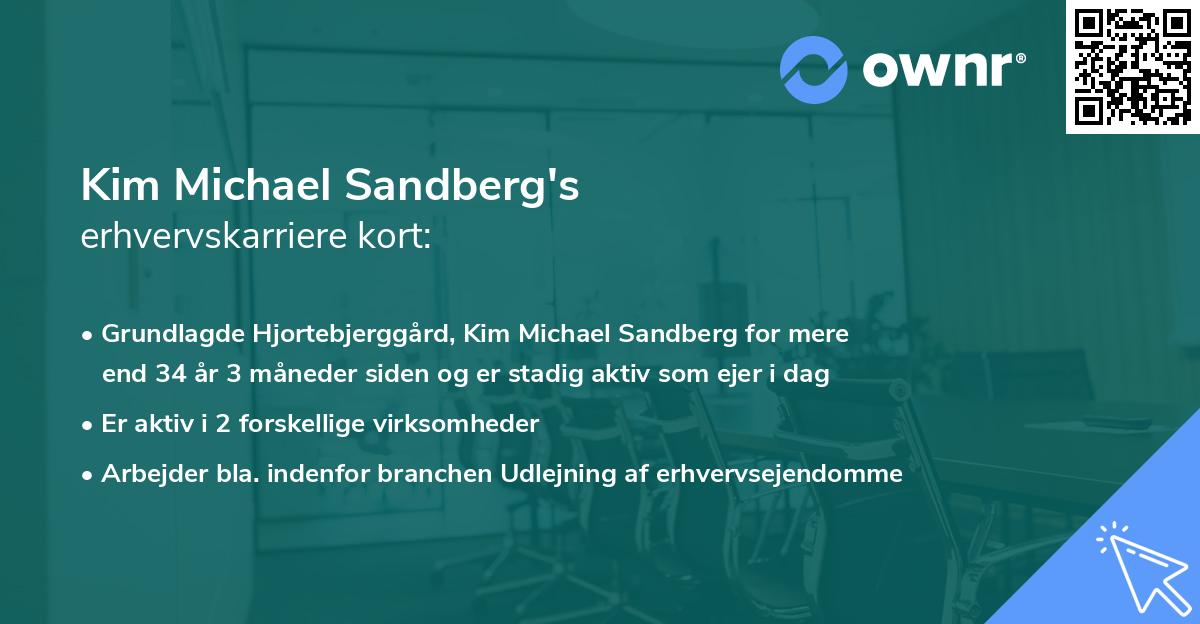 Kim Michael Sandberg's erhvervskarriere kort