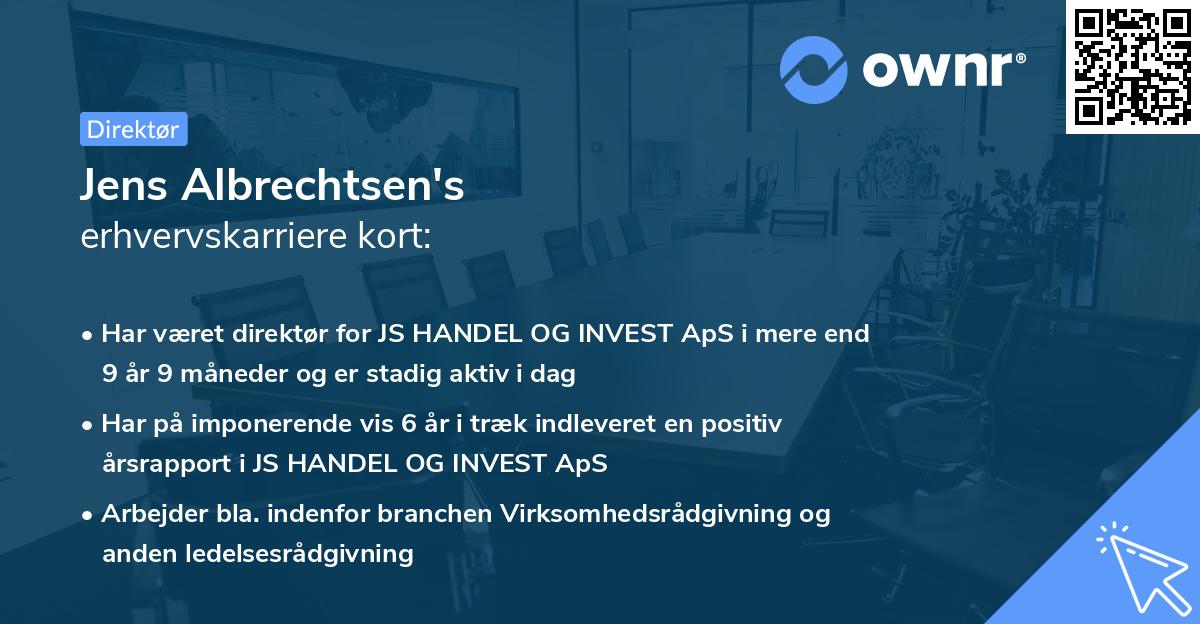 Jens Albrechtsen's erhvervskarriere kort