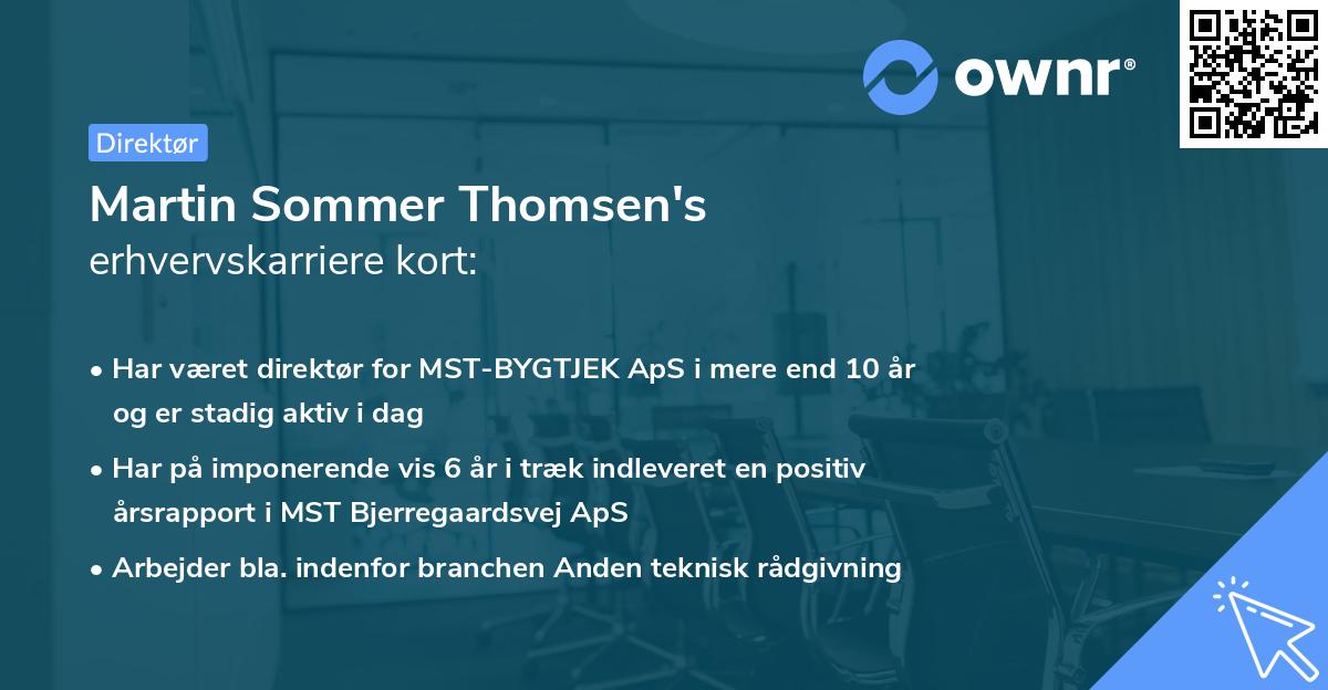 Martin Sommer Thomsen's erhvervskarriere kort