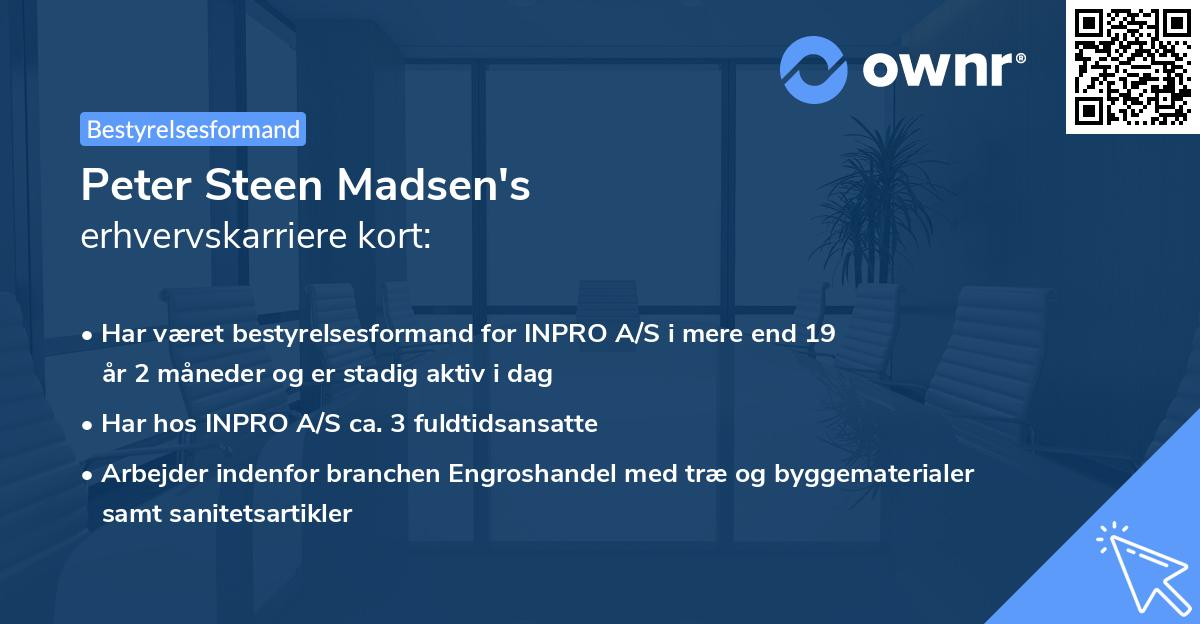 Peter Steen Madsen's erhvervskarriere kort