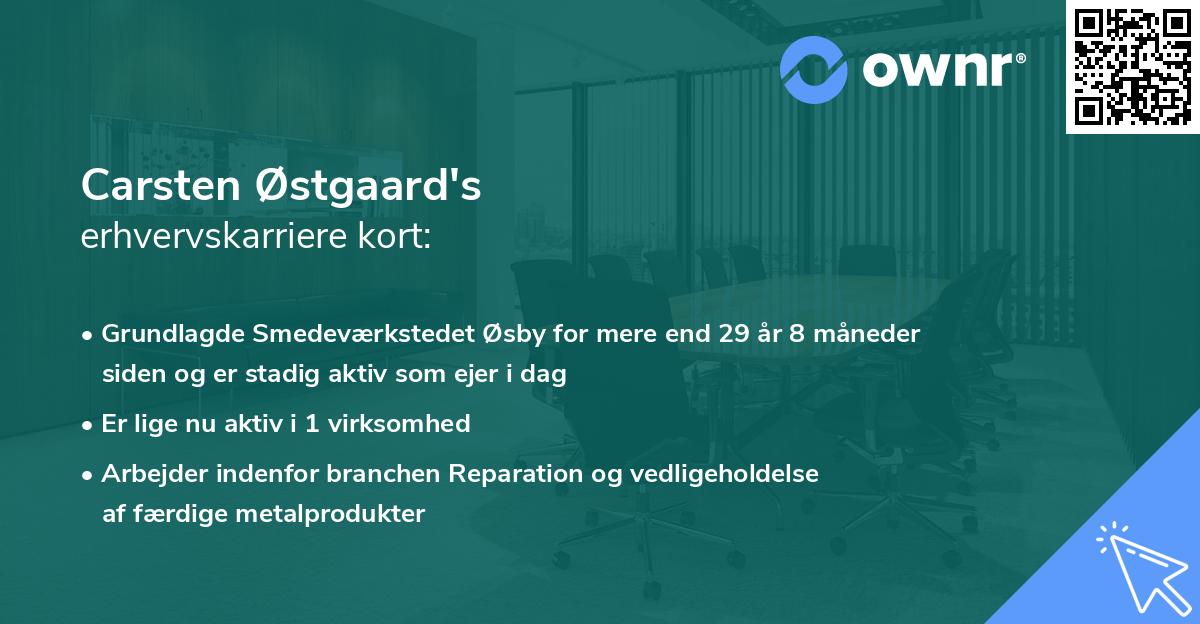 Carsten Østgaard's erhvervskarriere kort