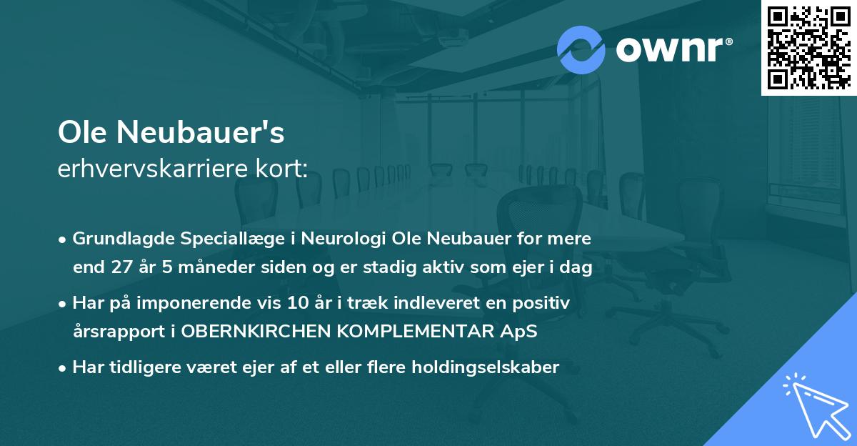 Ole Neubauer's erhvervskarriere kort