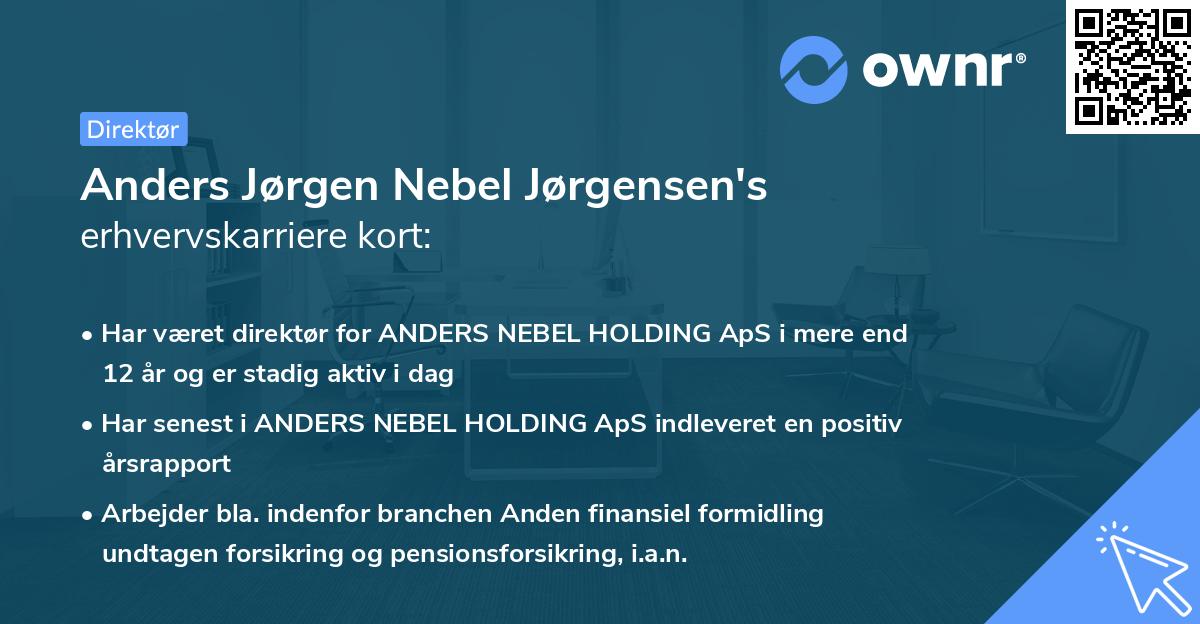 Anders Jørgen Nebel Jørgensen's erhvervskarriere kort