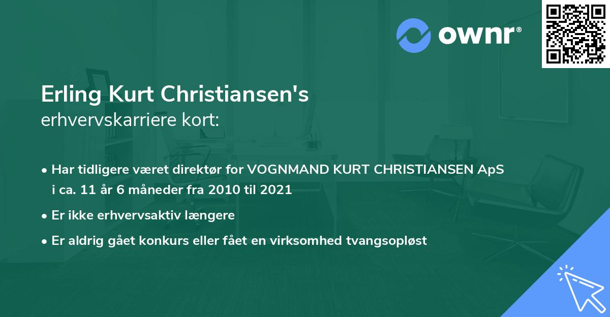 Erling Kurt Christiansen's erhvervskarriere kort