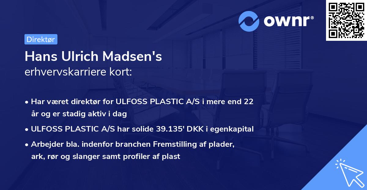 Hans Ulrich Madsen's erhvervskarriere kort