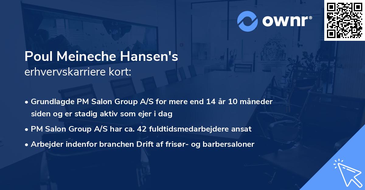 Poul Meineche Hansen's erhvervskarriere kort
