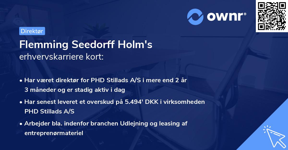 Flemming Seedorff Holm's erhvervskarriere kort