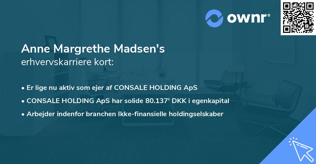 Anne Margrethe Madsen's erhvervskarriere kort