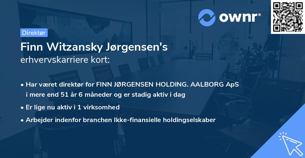 Finn Witzansky Jørgensen's erhvervskarriere kort