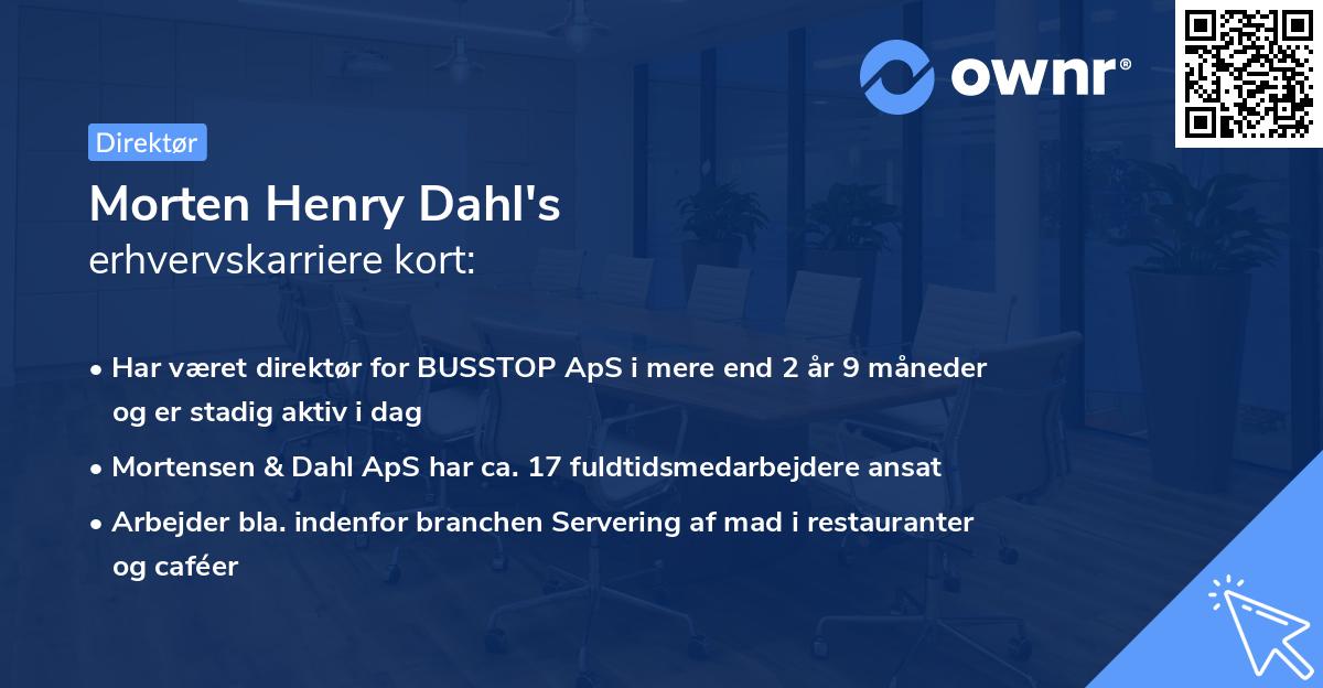 Morten Henry Dahl's erhvervskarriere kort