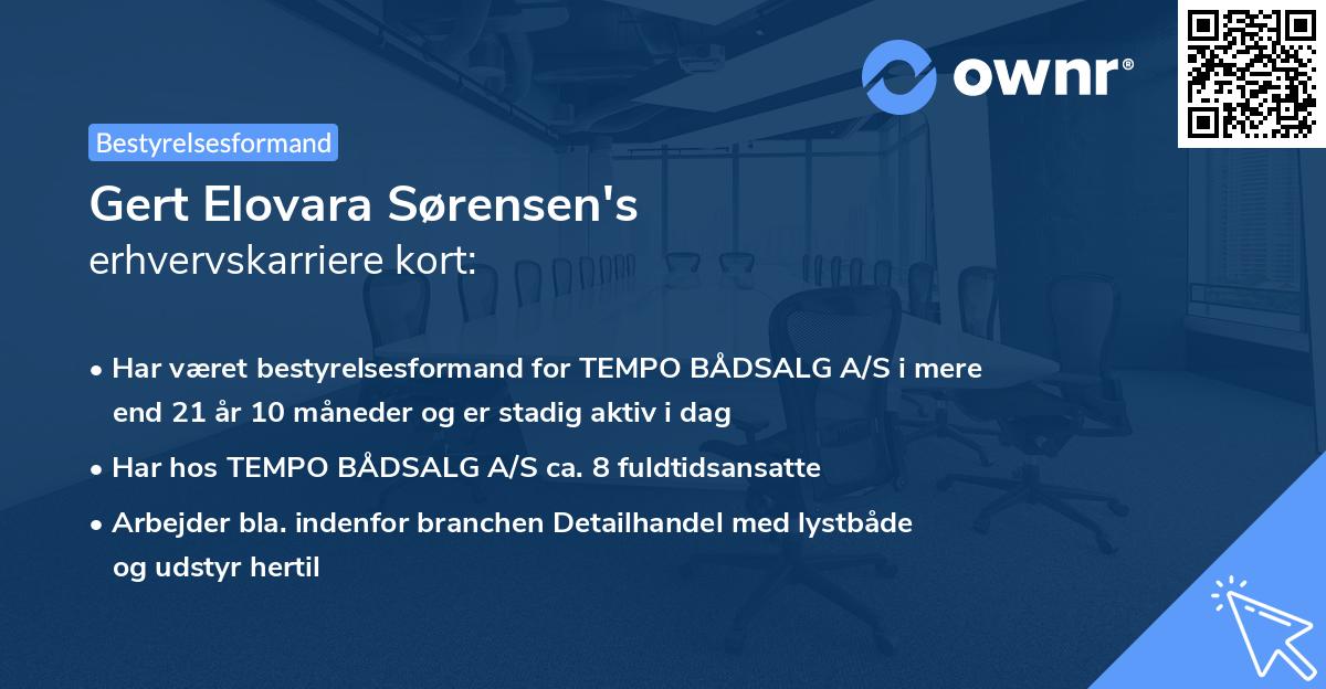 Gert Elovara Sørensen's erhvervskarriere kort