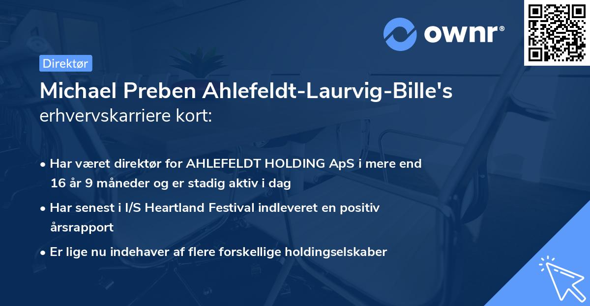 Michael Preben Ahlefeldt-Laurvig-Bille's erhvervskarriere kort