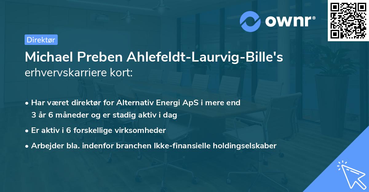 Michael Preben Ahlefeldt-Laurvig-Bille's erhvervskarriere kort