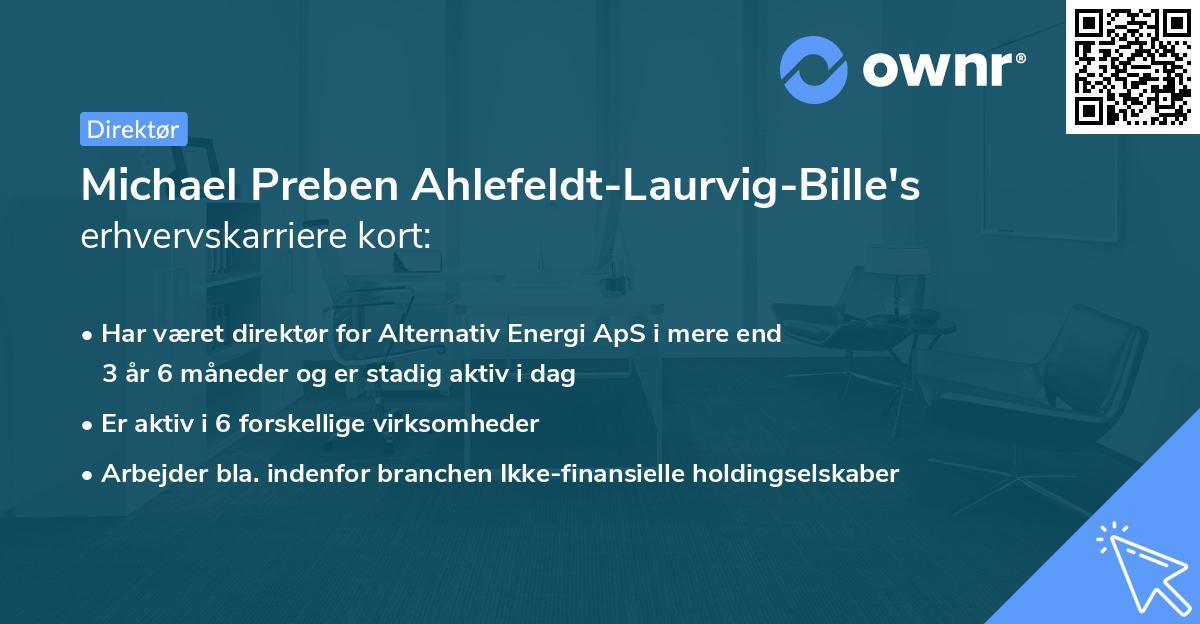 Michael Preben Ahlefeldt-Laurvig-Bille's erhvervskarriere kort
