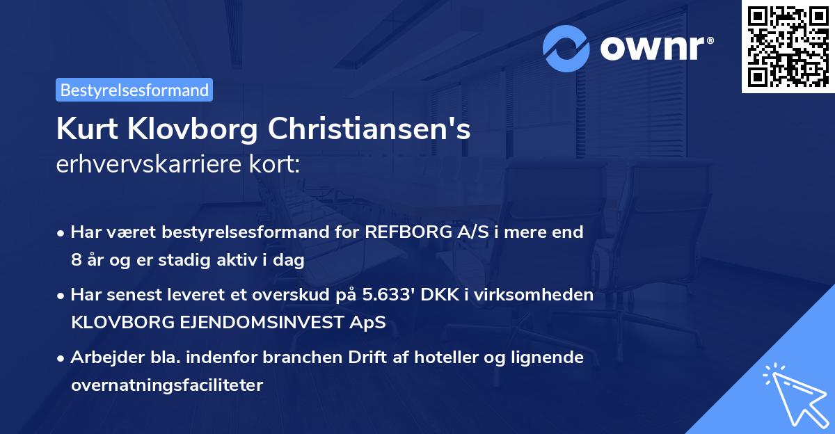 Kurt Klovborg Christiansen's erhvervskarriere kort