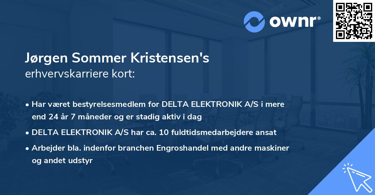 Jørgen Sommer Kristensen's erhvervskarriere kort