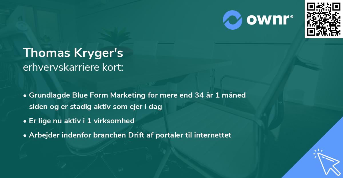 Thomas Kryger's erhvervskarriere kort