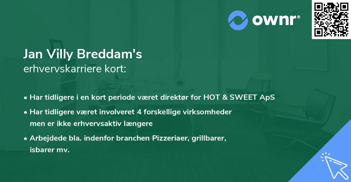 Jan Villy Breddam's erhvervskarriere kort