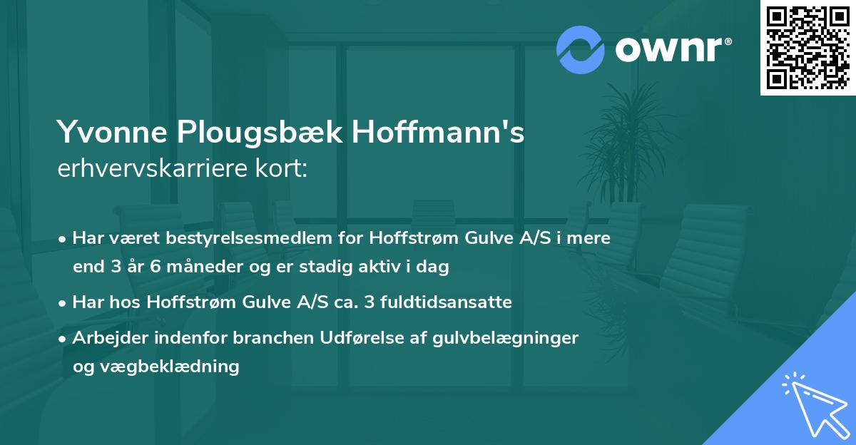 Yvonne Plougsbæk Hoffmann's erhvervskarriere kort