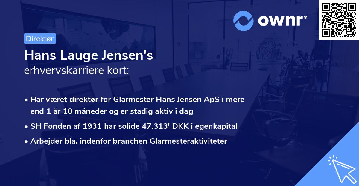 Hans Lauge Jensen's erhvervskarriere kort