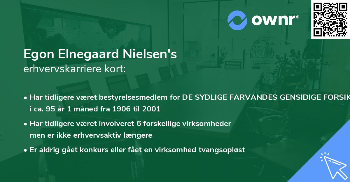 Egon Elnegaard Nielsen's erhvervskarriere kort