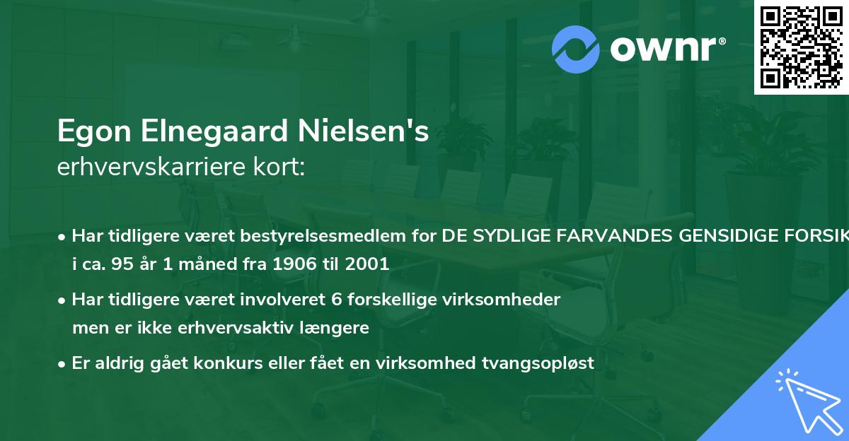 Egon Elnegaard Nielsen's erhvervskarriere kort