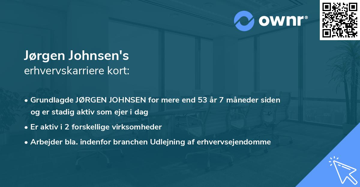 Jørgen Johnsen's erhvervskarriere kort