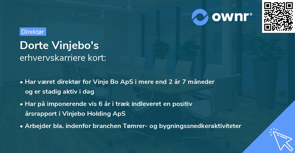 Dorte Vinjebo's erhvervskarriere kort