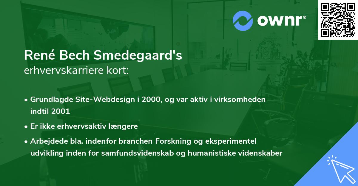René Bech Smedegaard's erhvervskarriere kort