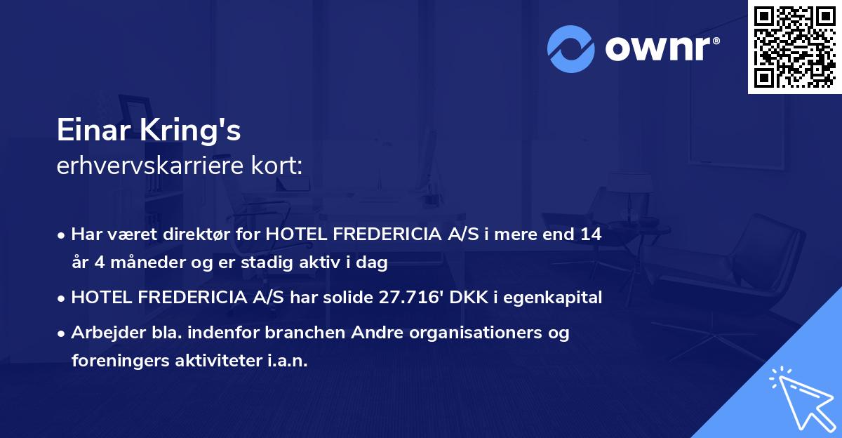Einar Kring's erhvervskarriere kort