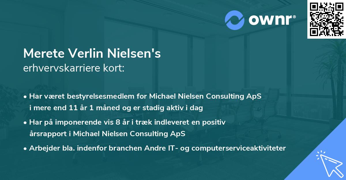 Merete Verlin Nielsen's erhvervskarriere kort