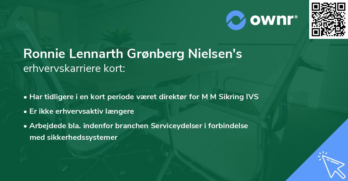 Ronnie Lennarth Grønberg Nielsen's erhvervskarriere kort