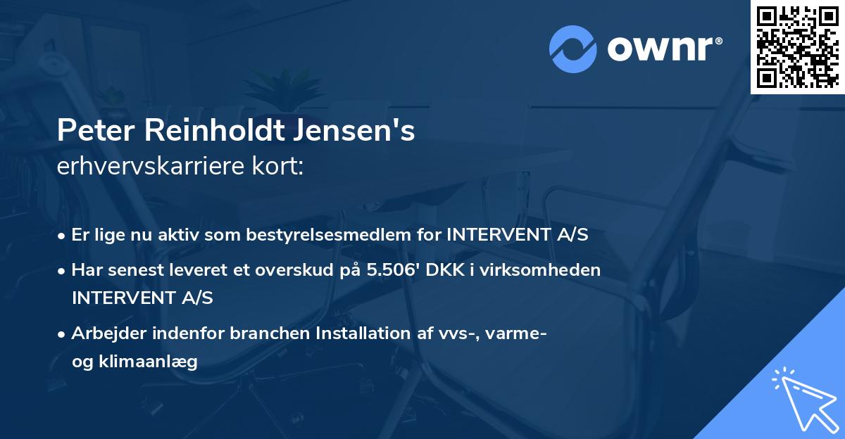 Peter Reinholdt Jensen's erhvervskarriere kort