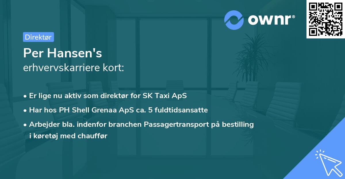 Per Hansen's erhvervskarriere kort