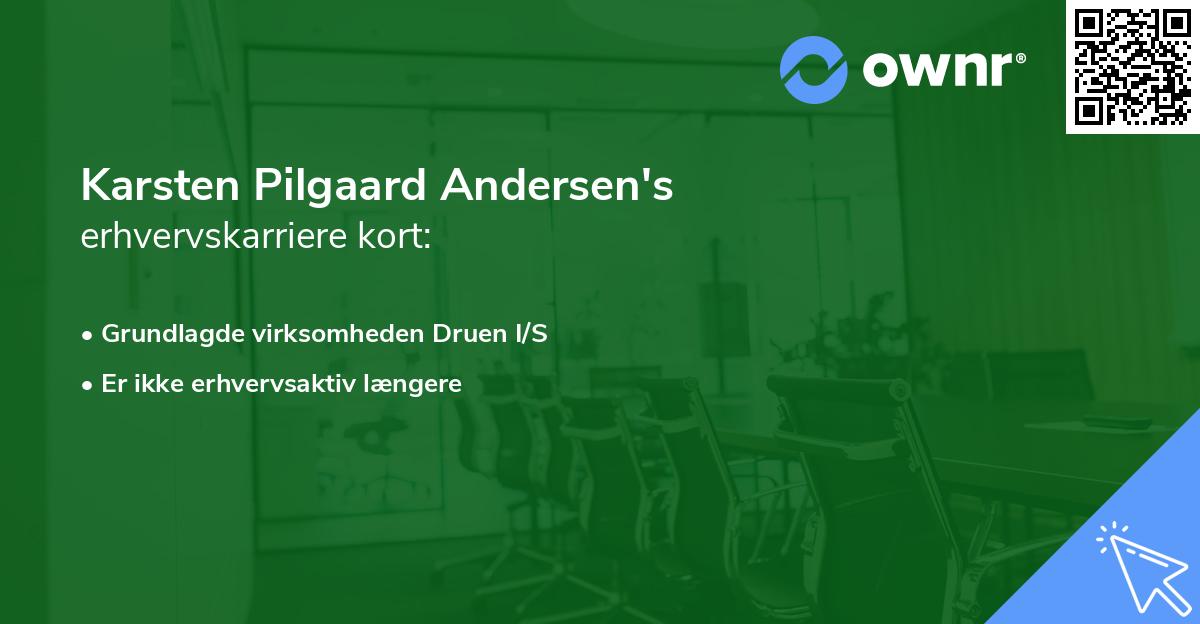 Karsten Pilgaard Andersen's erhvervskarriere kort