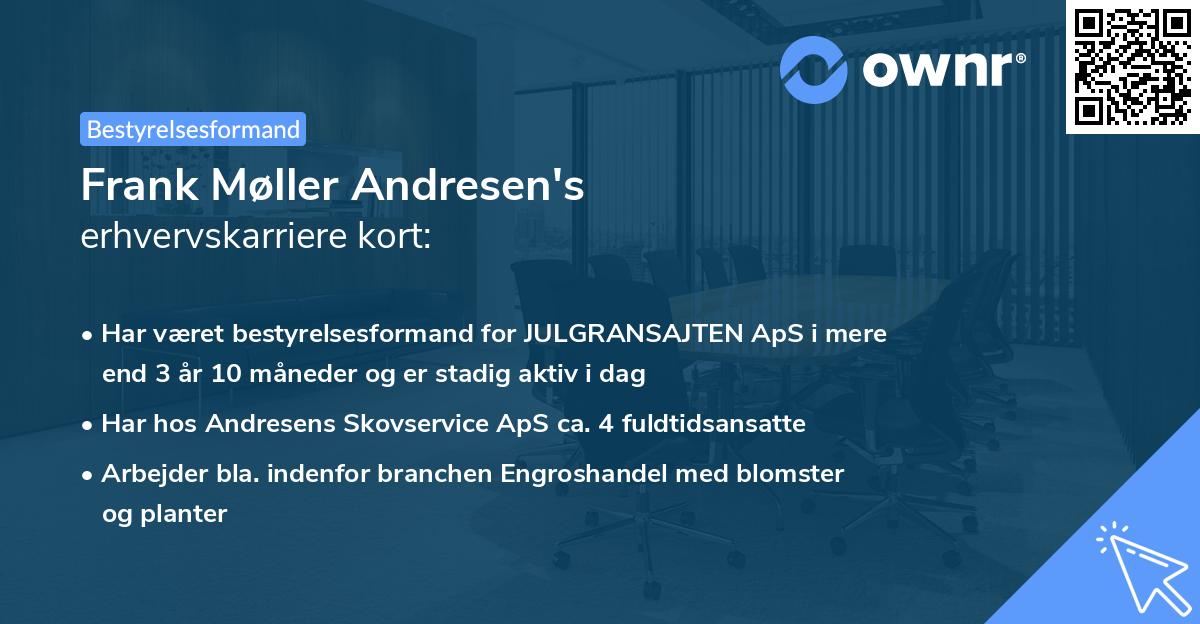Frank Møller Andresen's erhvervskarriere kort