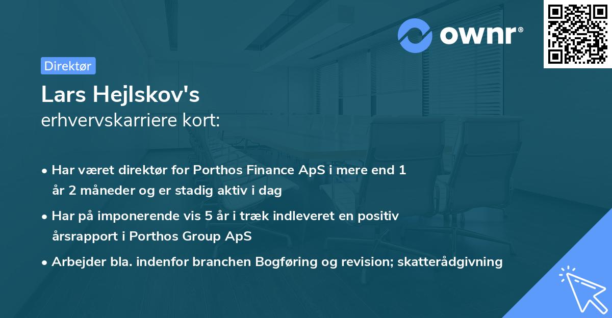 Lars Hejlskov's erhvervskarriere kort