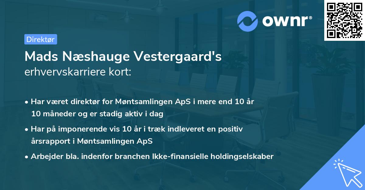 Mads Næshauge Vestergaard's erhvervskarriere kort