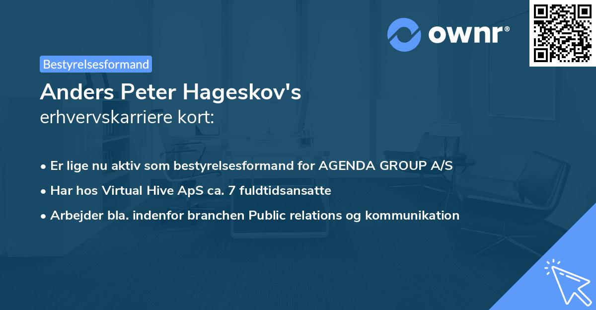 Anders Peter Hageskov's erhvervskarriere kort