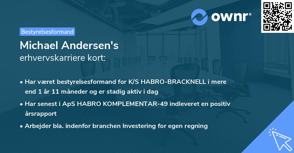 Michael Andersen's erhvervskarriere kort