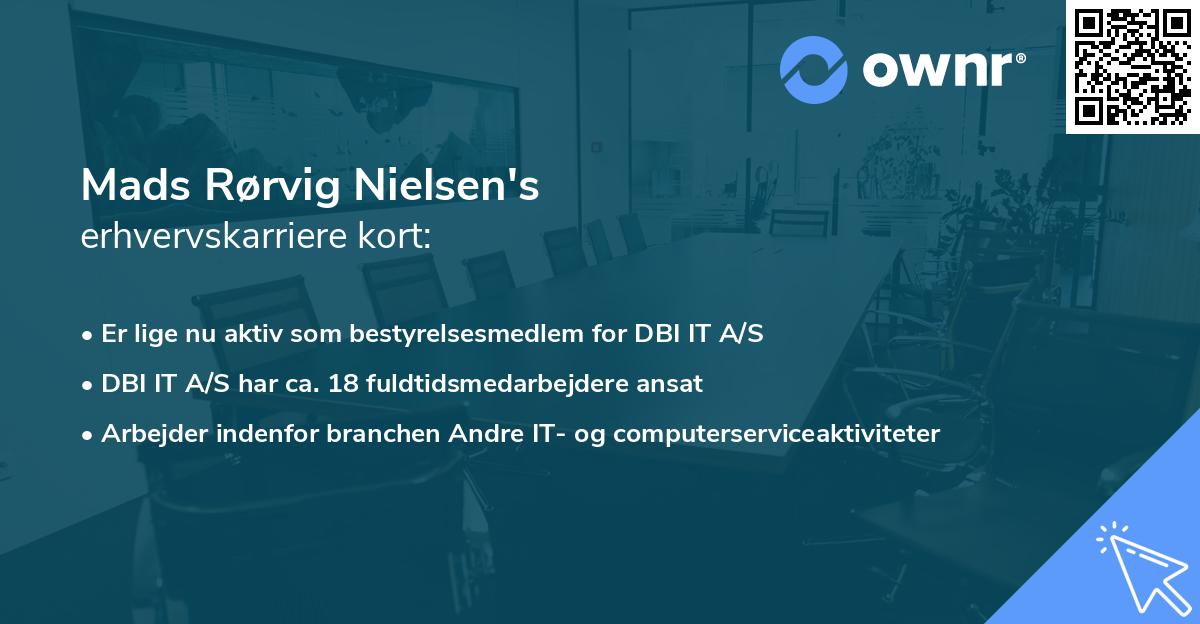 Mads Rørvig Nielsen's erhvervskarriere kort
