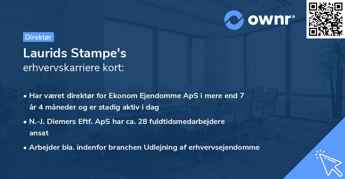 Laurids Stampe's erhvervskarriere kort