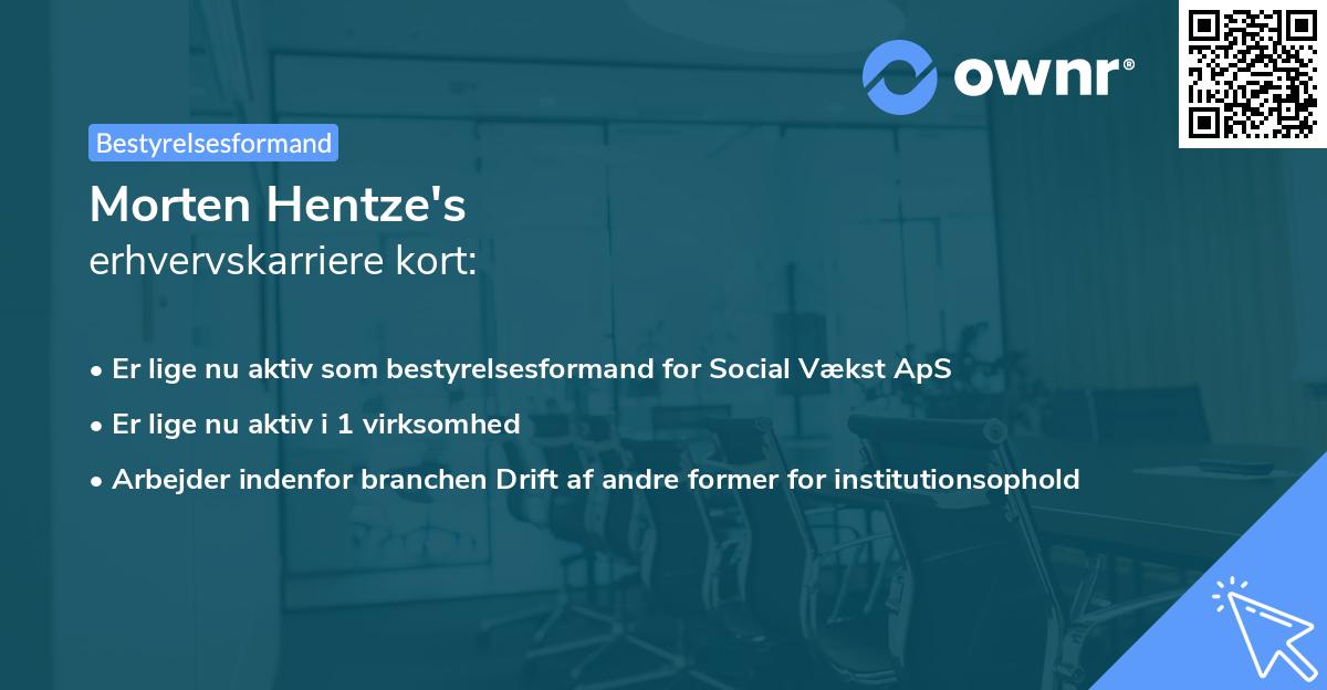 Morten Hentze's erhvervskarriere kort