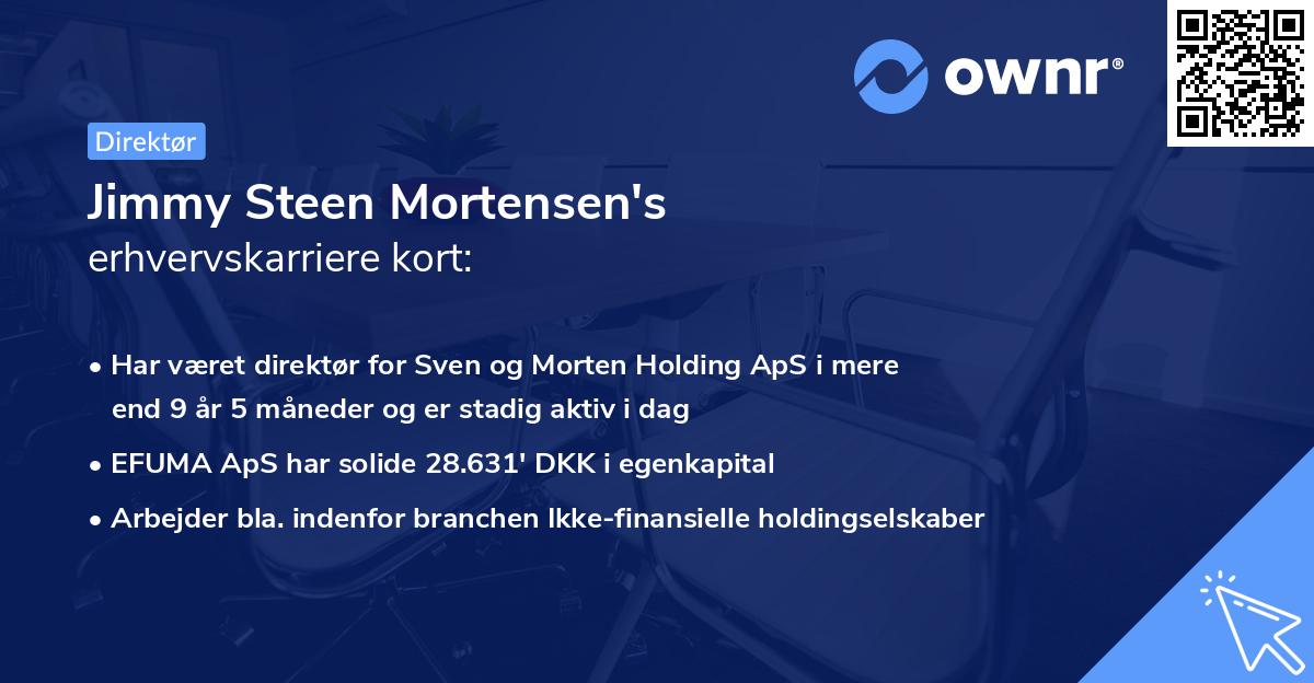 Jimmy Steen Mortensen's erhvervskarriere kort