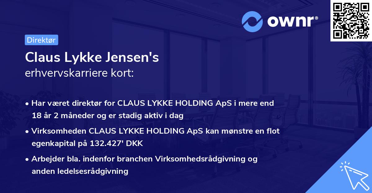 Claus Lykke Jensen's erhvervskarriere kort